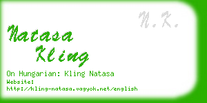 natasa kling business card